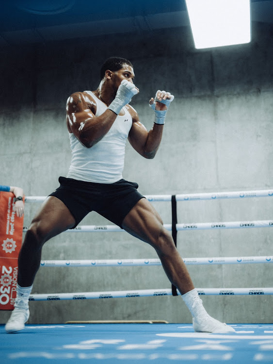 Anthony Joshua during a training session