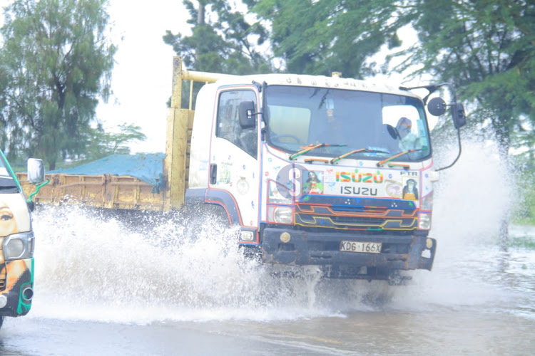 Roads flooded following heavy rains along Mombasa road on May 1, 2024.