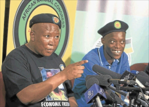 ON APPEAL: ANC Youth League president Julius Malema and secretary general Sindiso Magaqa Photo: PUXLEY MAKGATHO