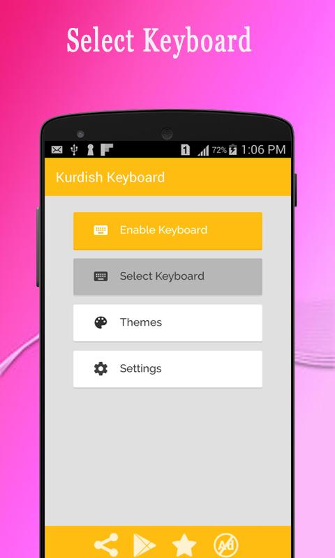 Android application Kurdish Keyboard screenshort