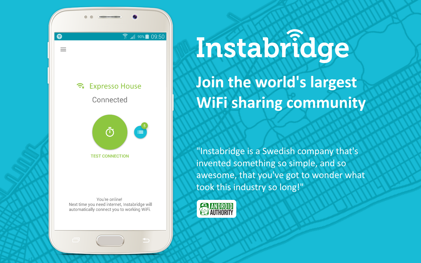 Android application WiFi Passwords: Instabridge screenshort