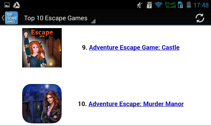 Android application Escape Games screenshort