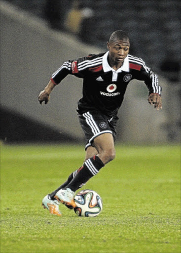 HOMECOMING: Thabo Qalinge of Pirates could face former club Mpumalanga Black Aces tonight Photo: Veli Nhlapo