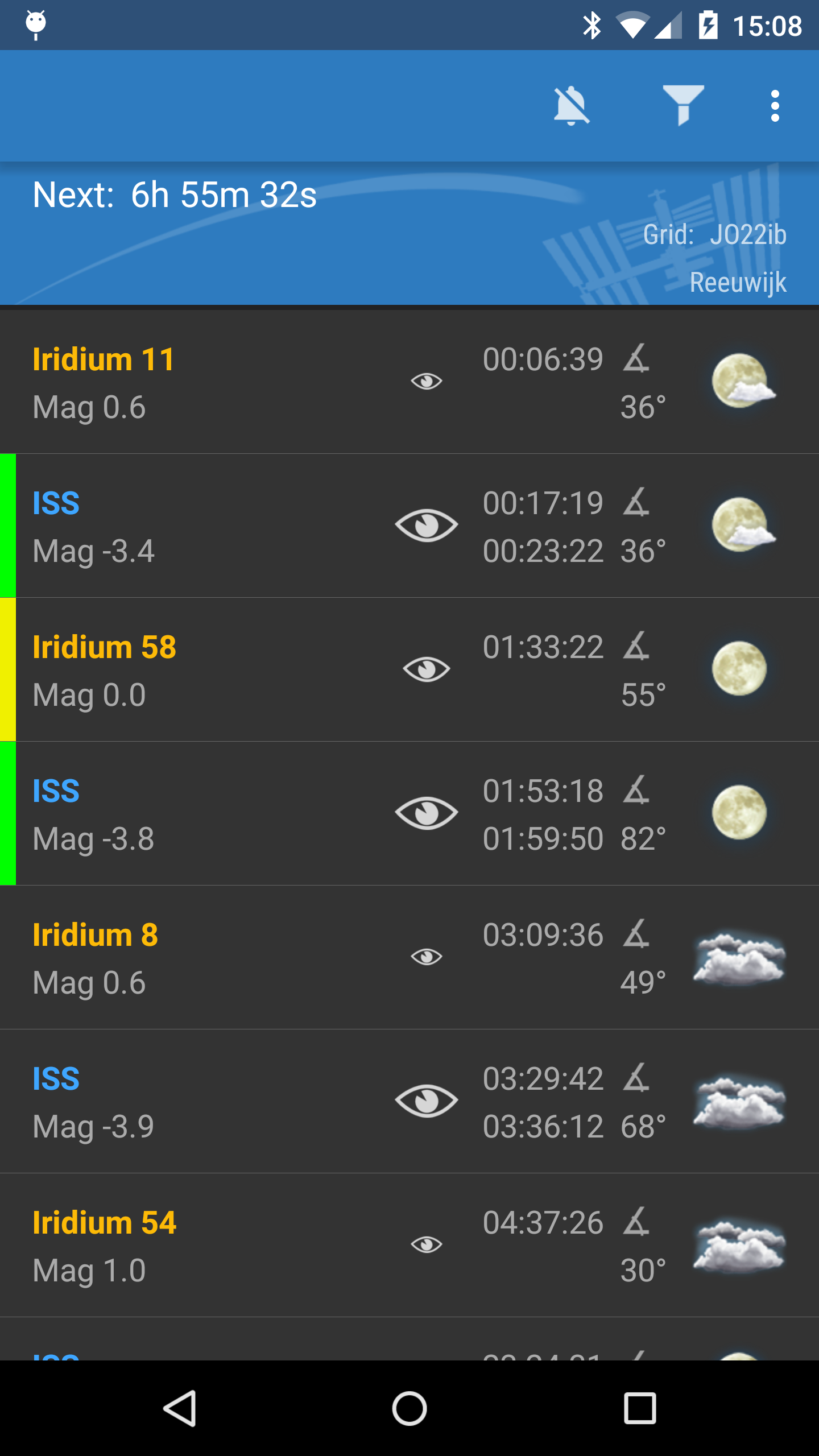 Android application ISS Detector Satellite Tracker screenshort