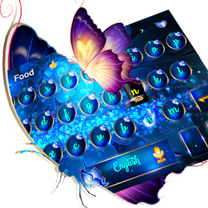 Download Blue Gold Flower Butterfly keyboard For PC Windows and Mac