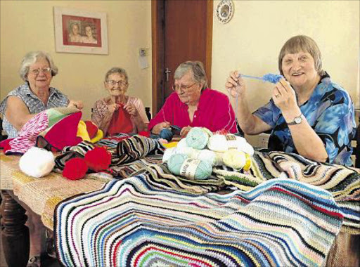 YIELD SOME YARN: if they don't get wool soon then Junette Smith, Ethnie Barnard, Rina van der Merwe and blanket coordinator Hillary Smith need wool donations to keep knitting for charity