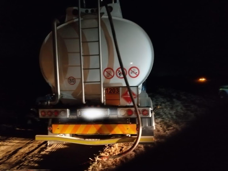Three men who secretly stole diesel by extracting it from underground pipeline and pumping it into a fuel tanker were caught red-handed at a site in Rustenburg at the weekend.
