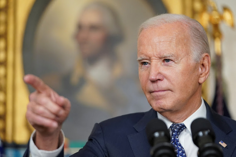 US president Joe Biden delivers remarks at the White House in Washington, the US, on February 8 2024. Picture: REUTERS/KEVIN LAMARQUE