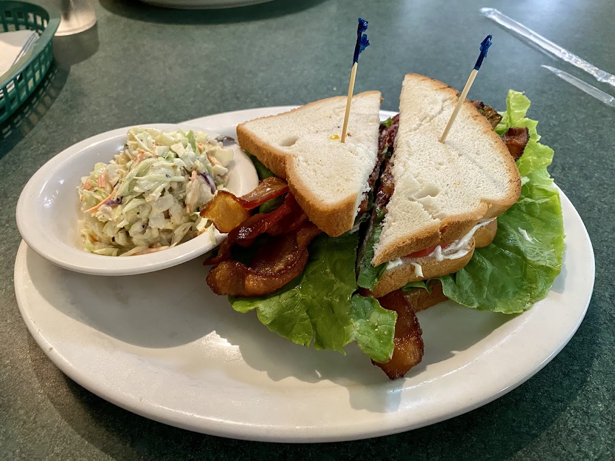 BLT on GF Bread w Coleslaw