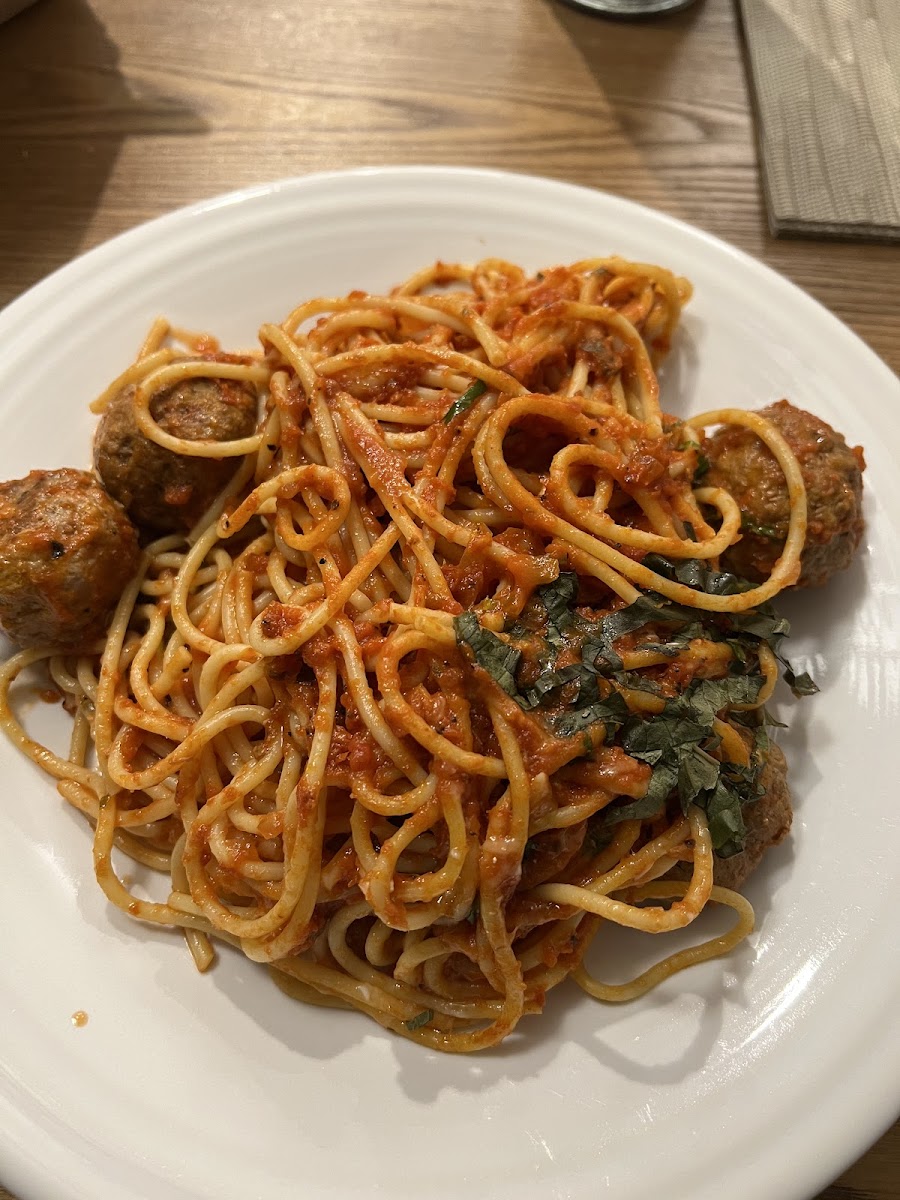 Spaghetti + Meatballs (Not GF)