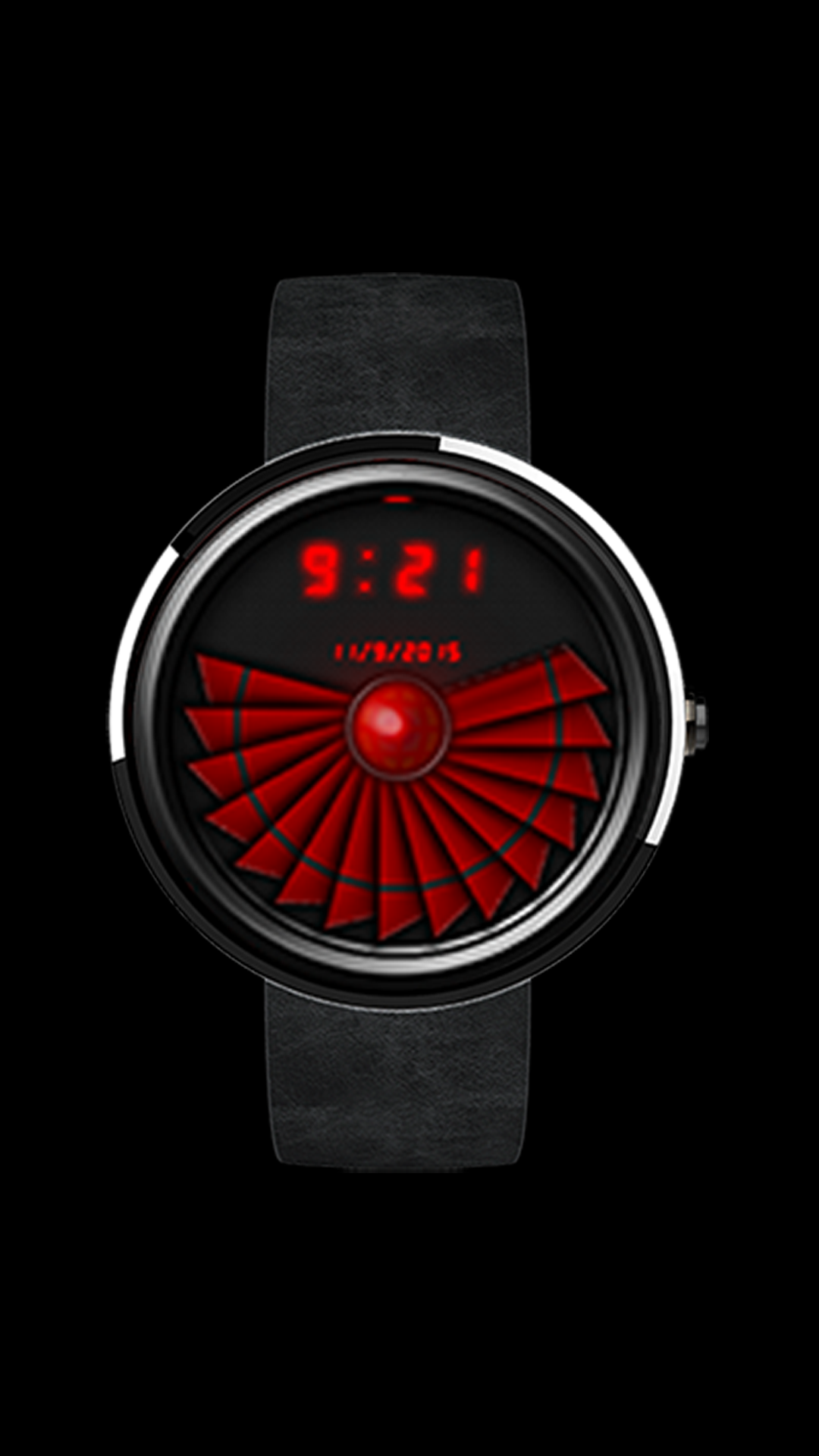 Android application Cyber Red Tech Watch Face screenshort