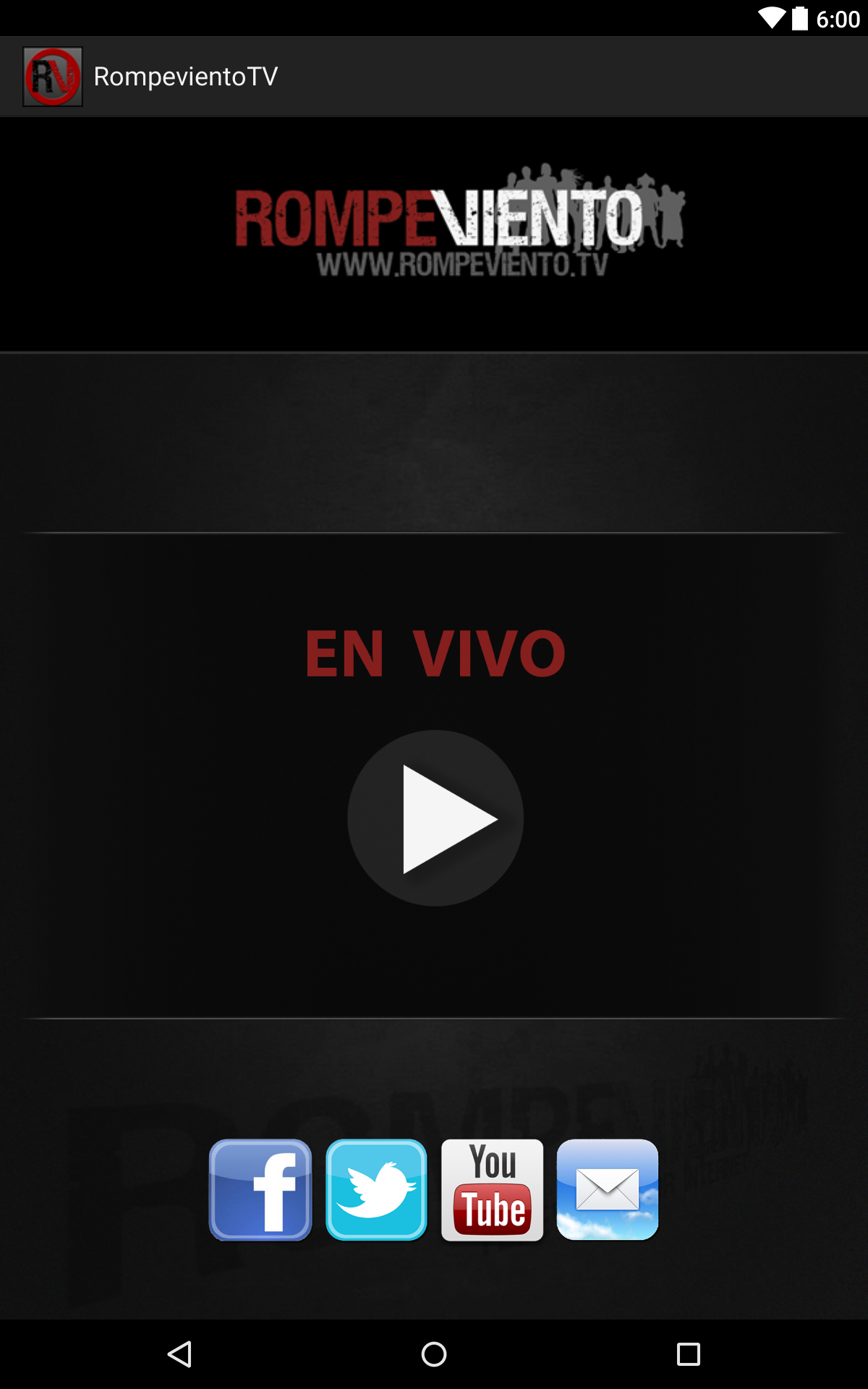 Android application Rompeviento TV screenshort