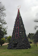 Flimsy Christmas tree valued at R322 220 for the 2016 festive season, situated at the Mnquma Municipality's Butterworth Monument. PICTURE: SUPPLIED