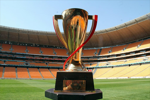 Carling Black Label Cup on display during the launch of the partnership with the famed DJ's Oskido and DJ Tira for the countryâ€™s biggest football showdown for a five year milestone between Olrlando Pirate and Kaizer Chiefs. Pic: Bafana Mahlangu. Â© Sunday World