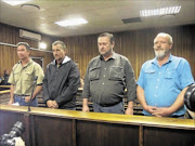 IN THE DOCK:
       Mark Trollip, 48, John Martin Keevy, 47, Johan Hendrik Prinsloo, 49 and Hein Boonzaaier, 51, appeared in the Bloemfontein Regional Court over charges of planning 
      
       to kill ANC leaders. 
      PHOTO: NTWAAGAE SELEKA