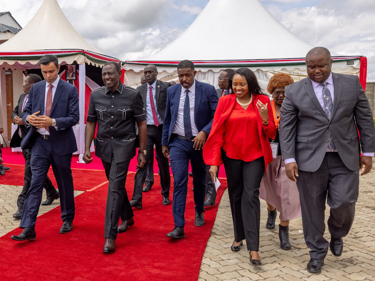 President William Ruto in Naivasha to open the Jumbo Africa Auto Auction in Naivasha, on April 24, 2024.
