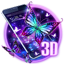 ダウンロード 3D Purple Butterfly Theme をインストールする 最新 APK ダウンローダ