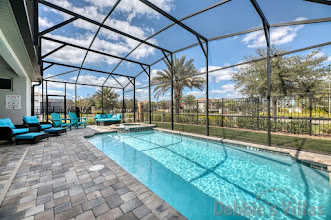 Private pool and spa at this vacation villa on a gated resort in Kissimmee