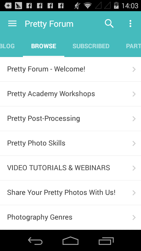 Android application Pretty Forum screenshort