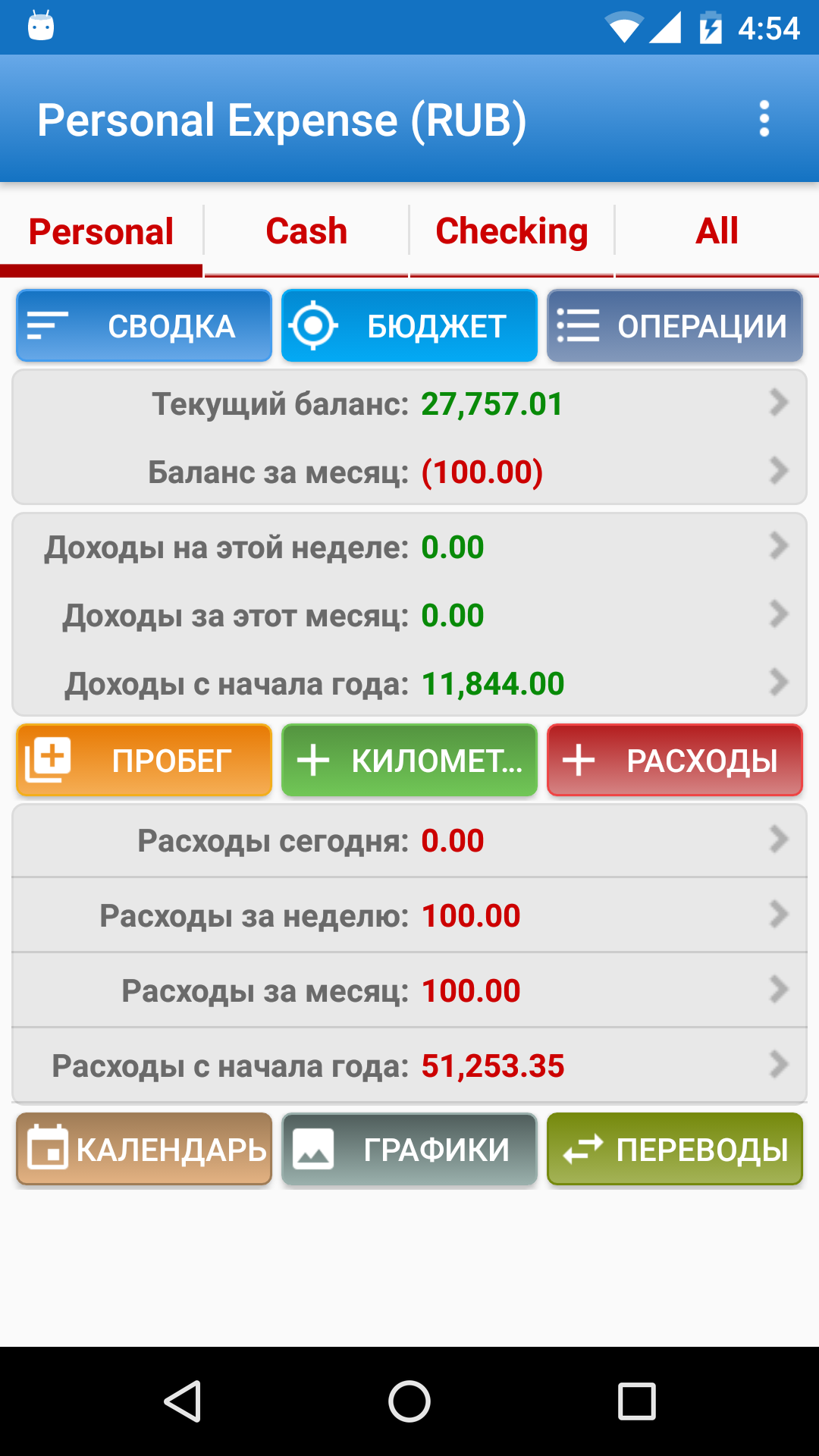 Android application Expense Manager Pro screenshort