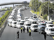 BAD OLD DAYS: Cape Town's N2 highway is jammed in the '90s during a protest over taxi routes. The first formalisation of the industry was as a result of these fights