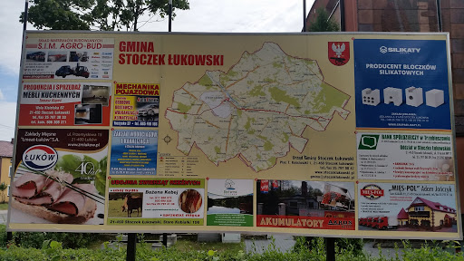 Tablica Z Mapą Gminy Stoczek Łukowski 