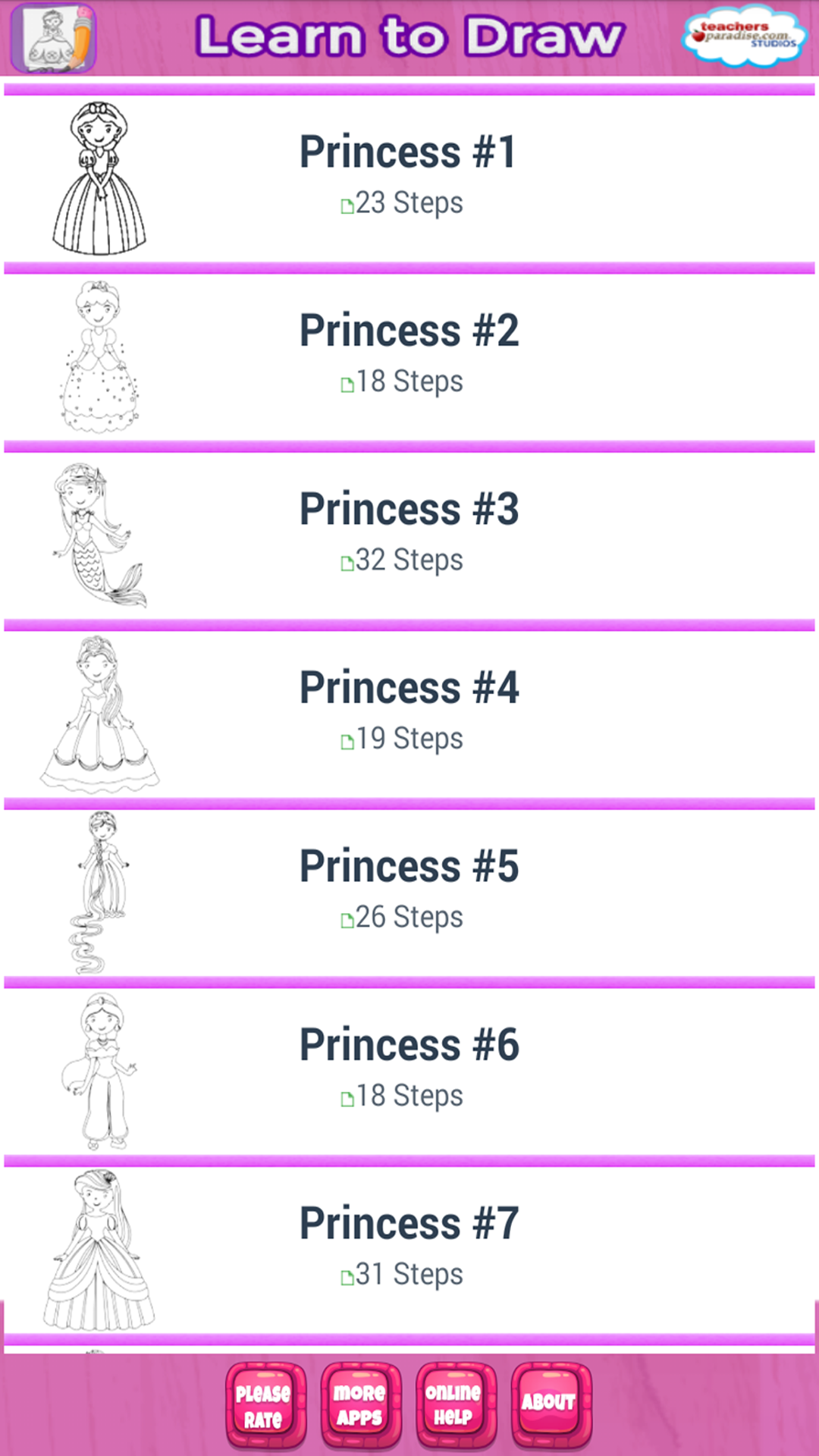 Android application How to Draw a Princess &amp; Queen screenshort