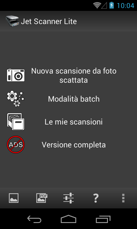 Android application Jet Scanner.  Scan to PDF screenshort