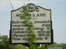 Railroad president, congressman, state senator. In charge of Confederate railroad transportation, 1861-62. Home stands 1 mile W.Plaque via North Carolina Highway Historical Marker Program, and is...