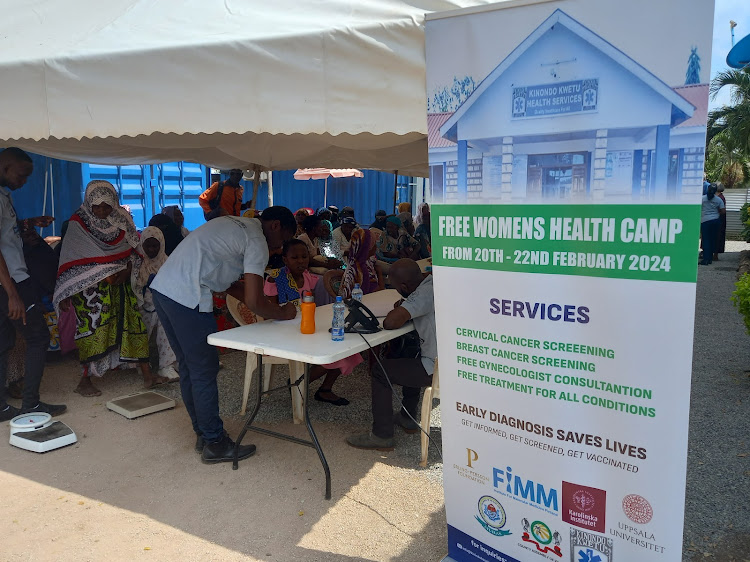 Residents go for free medical camp at Kinondo Kwetu Hospital in Kwale county on Tuesday, February 20, 2024.