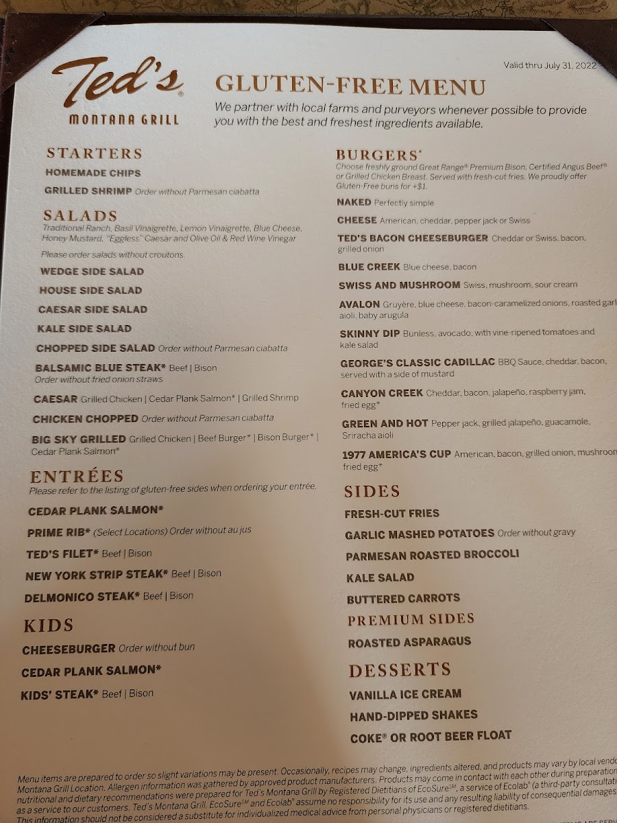 GF menu- All you have to do is ask
