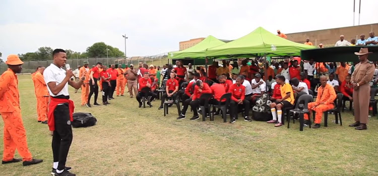 Orlando Pirates took some time off from the football pitch to visit the Leeuwkop Maximum Correctional Centre on October 31st, 2018.