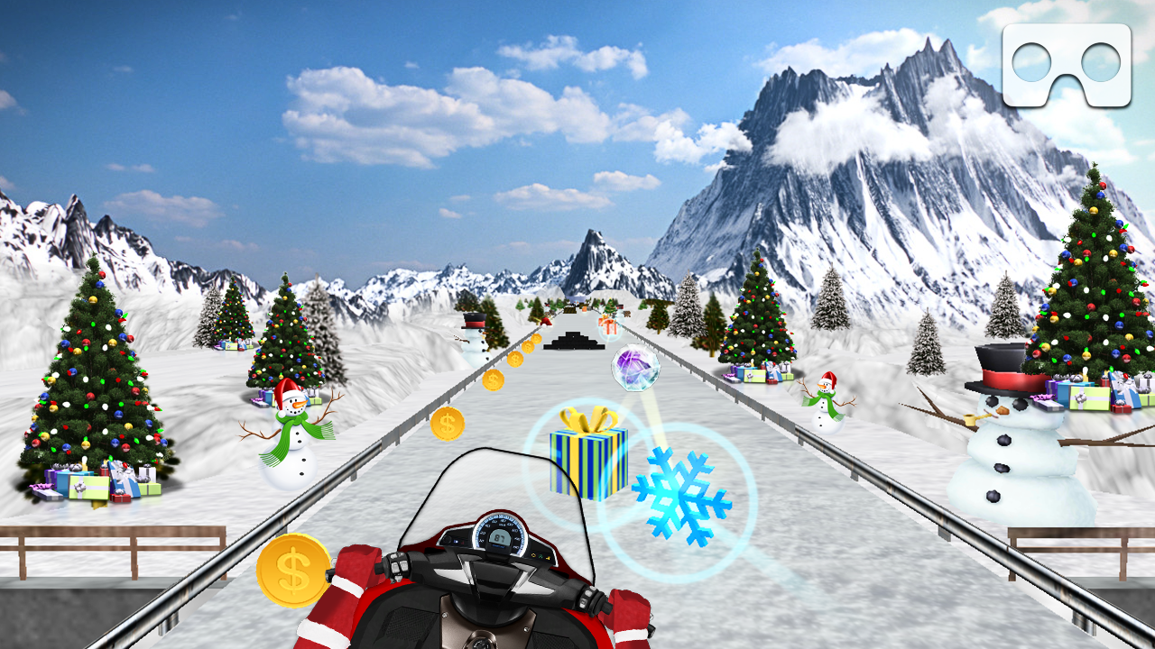Android application VR Christmas Bike Racing screenshort