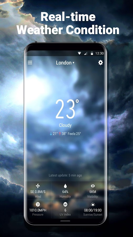 прогноз погоды и часы виджет — приложение на Android