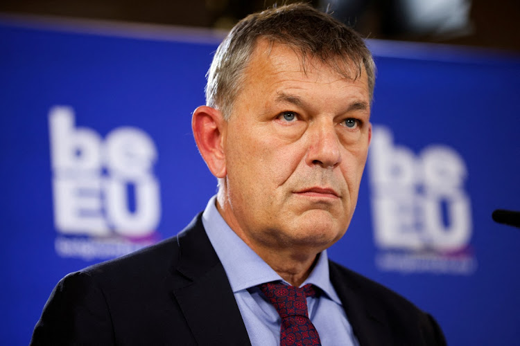 Philippe Lazzarini, head of the UN Palestinian refugee agency UNRWA, attends a news conference during an informal EU Development Ministers Council, in Brussels, Belgium February 12, 2024.