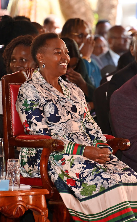 First lady Rachel Ruto attends the National Drama and Film Festival winners' State concert at the Sagana State Lodge, Nyeri County on April 18, 2024.