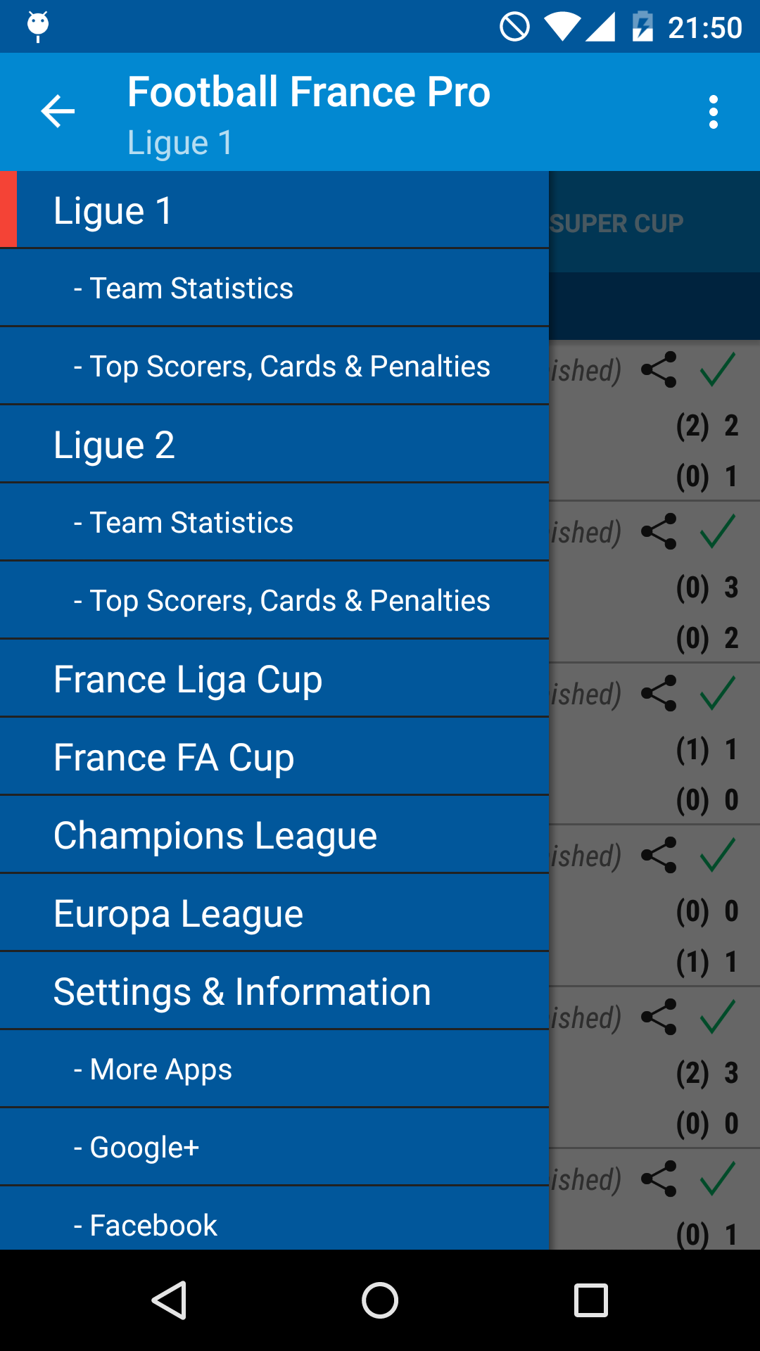 Android application Football France Pro screenshort