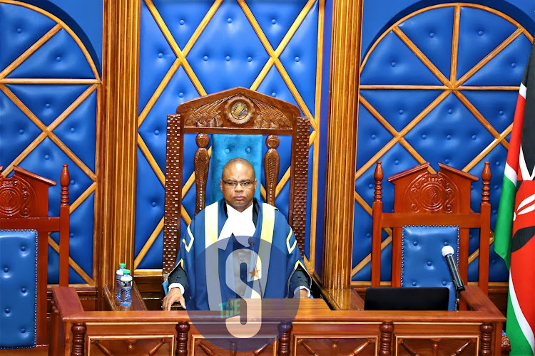 Senate speaker Amason Kingi follows proceedings in the Assembly