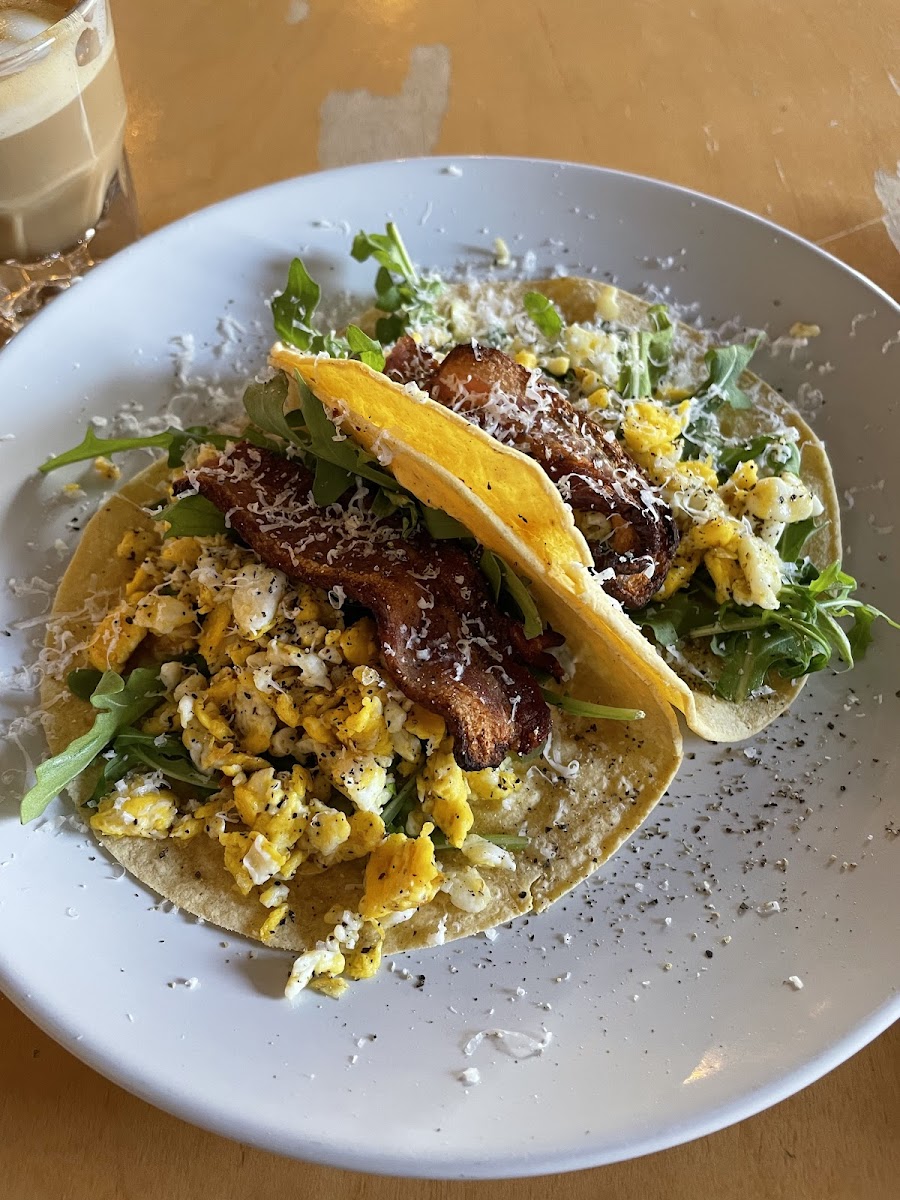 Gluten-Free Breakfast Tacos at Steadfast Coffee