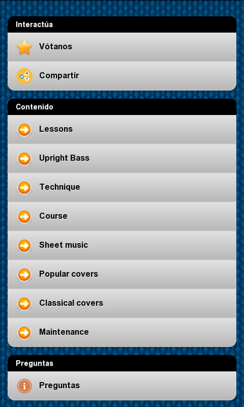 Android application Double Bass Lessons screenshort