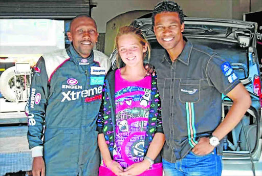 GOOD TIMES: Well-known racing driver Tschops Sipuka, left, with Samantha Gay and the late Gugu Zulu, who died recently Picture: SUPPLIED