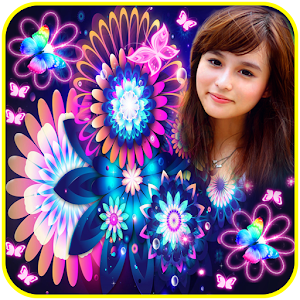 Download Neon Flower Photo Frame For PC Windows and Mac