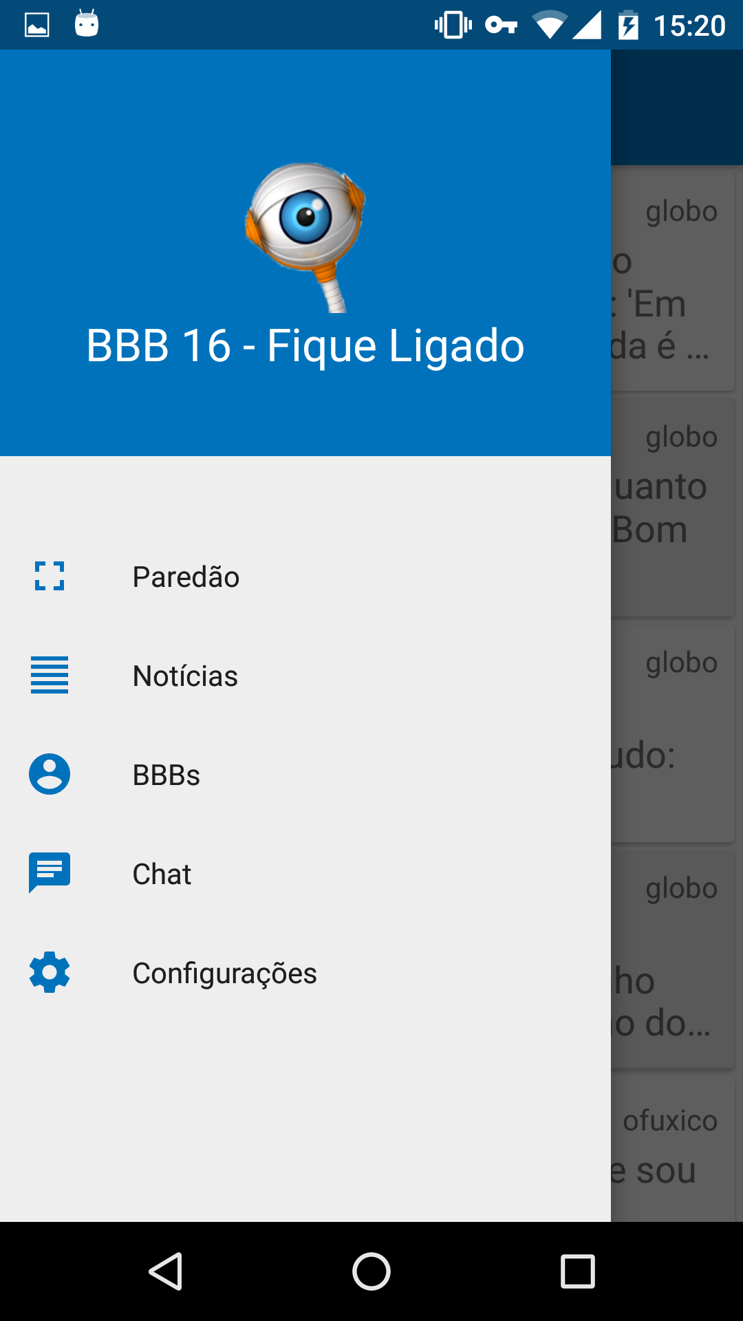 Android application BBB 16 - Fique Ligado! screenshort