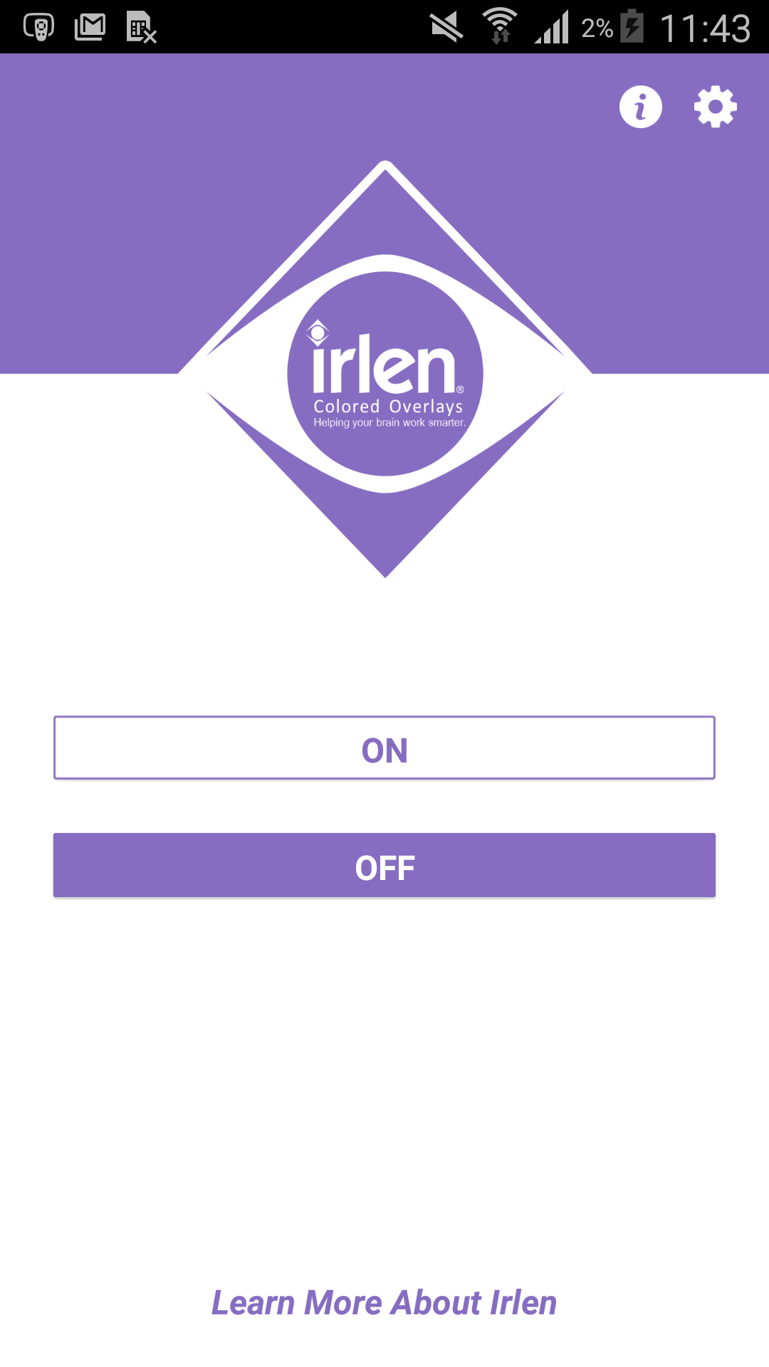Android application Irlen® Colored Overlays screenshort