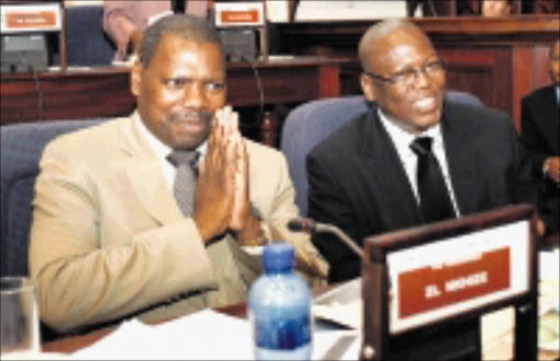 GREAT EXPECTATIONS: Newly elected KwaZulu-Natal premier Zweli Mkhize with MEC of traditional affairs, housing and local government Mike Mabuyakhulu. 06/05/09. Pic. Thuli Dlamini. © Sowetan.