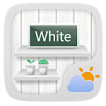 White GO Weather Widget Theme Apk