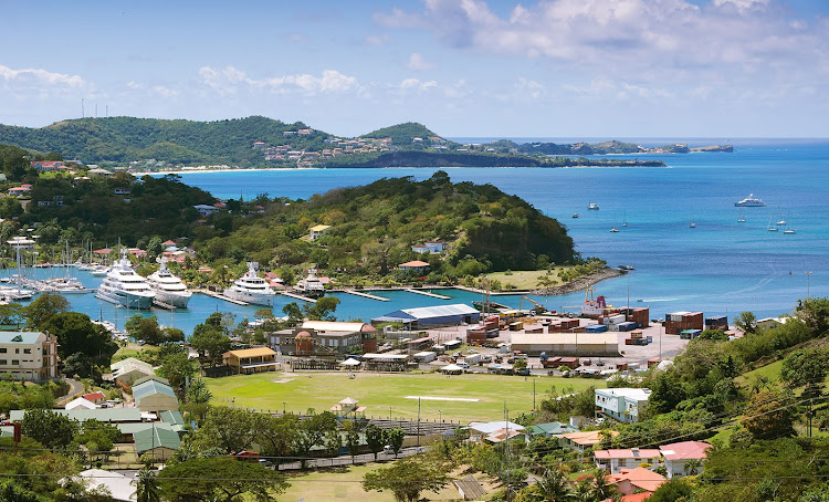 St George’s inner harbour and bay, Grenada.