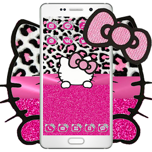 Download Pink Silver Diamond Leopard Kitty Theme For PC Windows and Mac