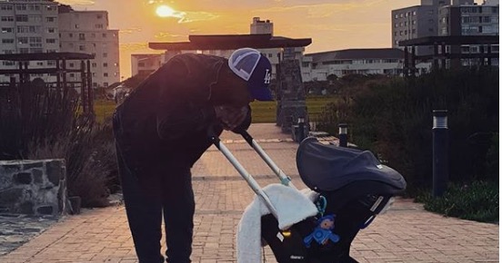 Katlego Maboe is a doting dad.