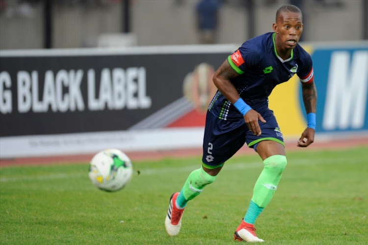 Vuyo Mere of Platinum Stars during the Absa Premiership match between Bloemfontein Celtic and Platinum Stars at DR Molemela Stadium on March 18, 2018 in Bloemfontein, South Africa.